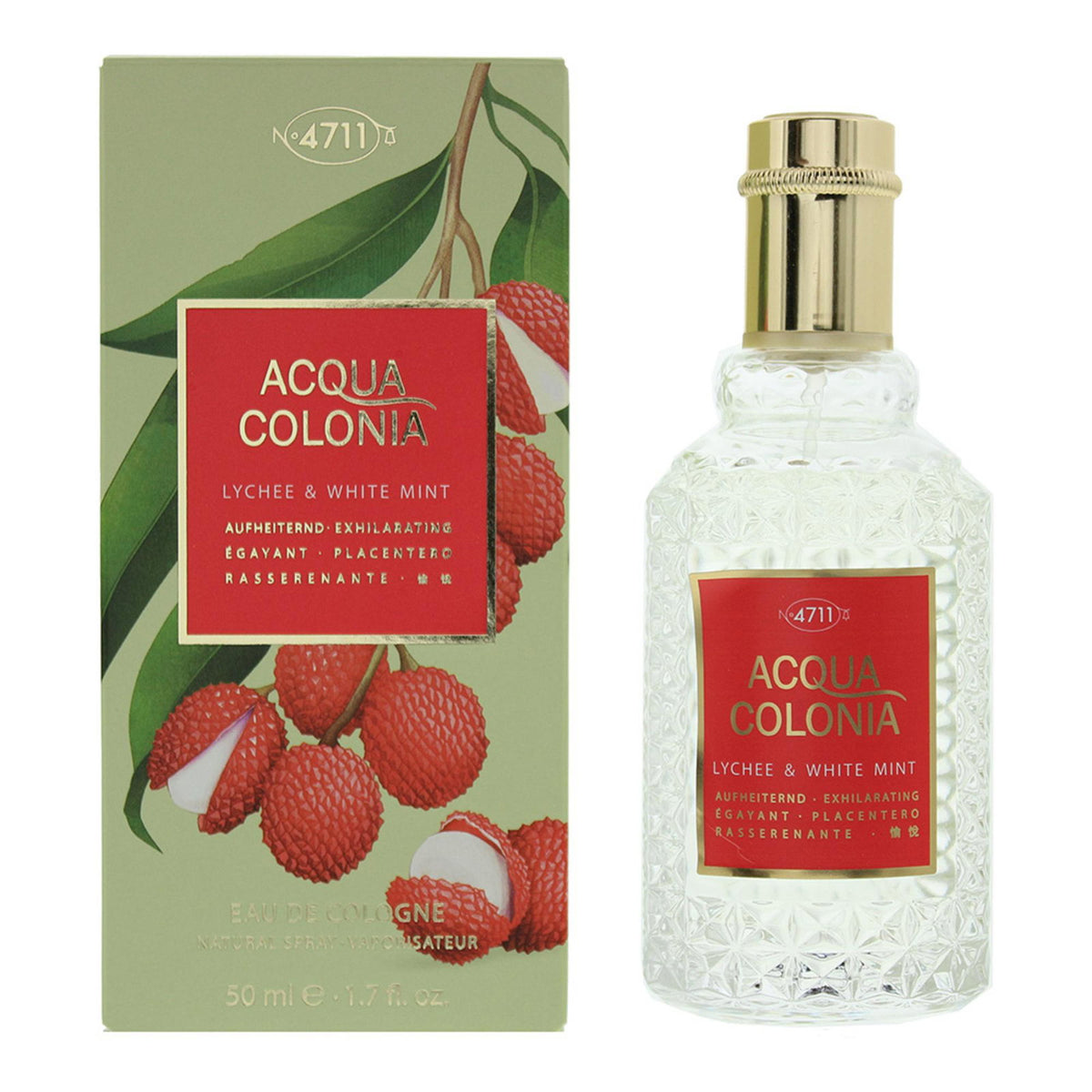 4711, Acqua Colonia Lychee & White Mint, Одьо дьо Кьолн, Унисекс, 50 мл