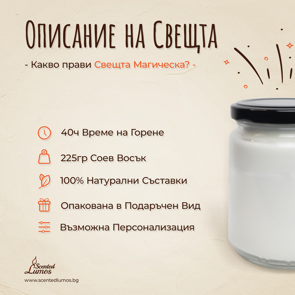 Merry Christmas Весела Коледа - Ароматна Соева Свещ - Zinora.bg