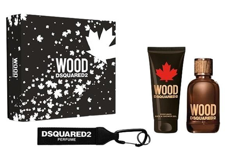 Dsquared2 Wood for Him Gift Set - EDT 100 ml + Shower Gel 100 ml +Ключодържател за мъже