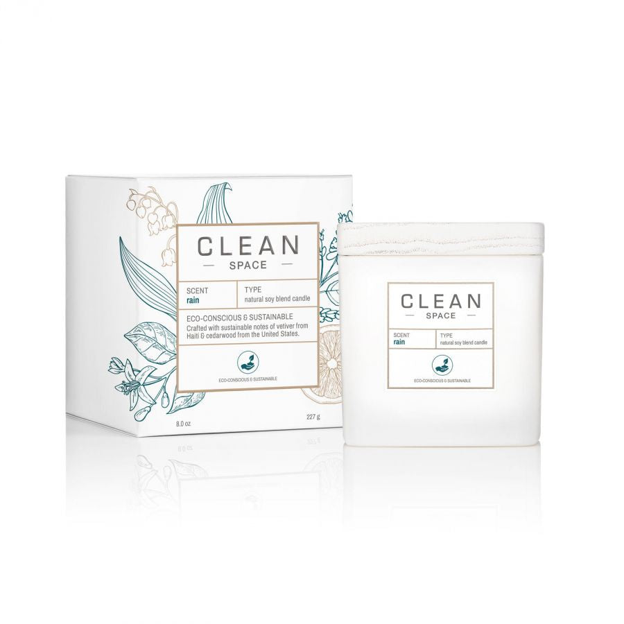 Clean, Space Rain, Ароматизирана свещ, 227 г