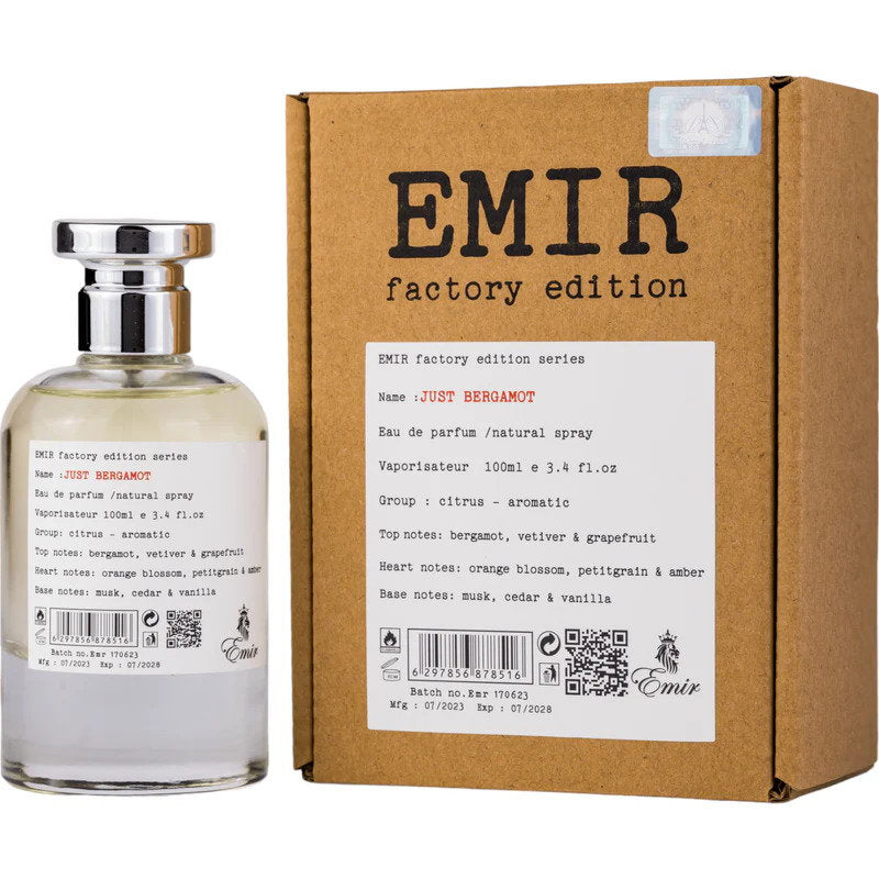 Emir, Just Bergamot Factory Edition, Парфюмна вода, Унисекс, 100 мл