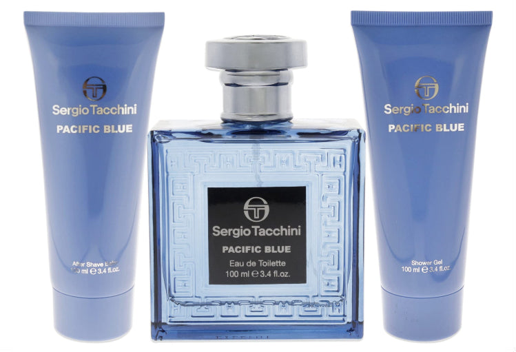 Sergio Tacchini Pacific Blue Gift Set - EDT 100 ml + Shower Gel 100 ml + Aftershave Balm 100 ml за мъже