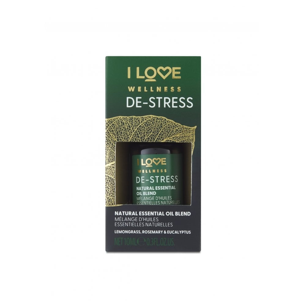 I Love, Wellness De-Stress, Лимонена трева, Розмарин, Евкалипт и Лавандин, Етерично масло, 10 мл