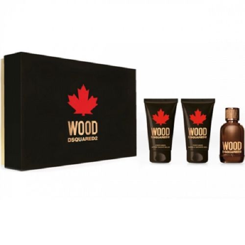 DsQuared Wood M Set - EdT 50 ml + a/sh balm 50 ml + sh/gel 50 ml /2018