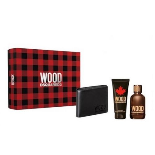 DsQuared Wood M Set - EdT 100 ml + sh/gel 100 ml + card holder /2018