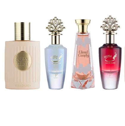 Khadlaj Комбо - 4х100 ml - Cream Velvet, Nuha Vanilla Pearl, Cloud Candy и Nuha Cherry Blush