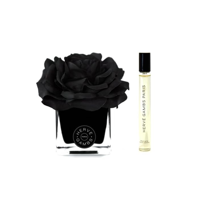 Set Herve Gambs: Ombre Patchouli, Room Spray, 10 ml + Black Couture Flower, Porcelain, Aroma Reed Diffuser, Black