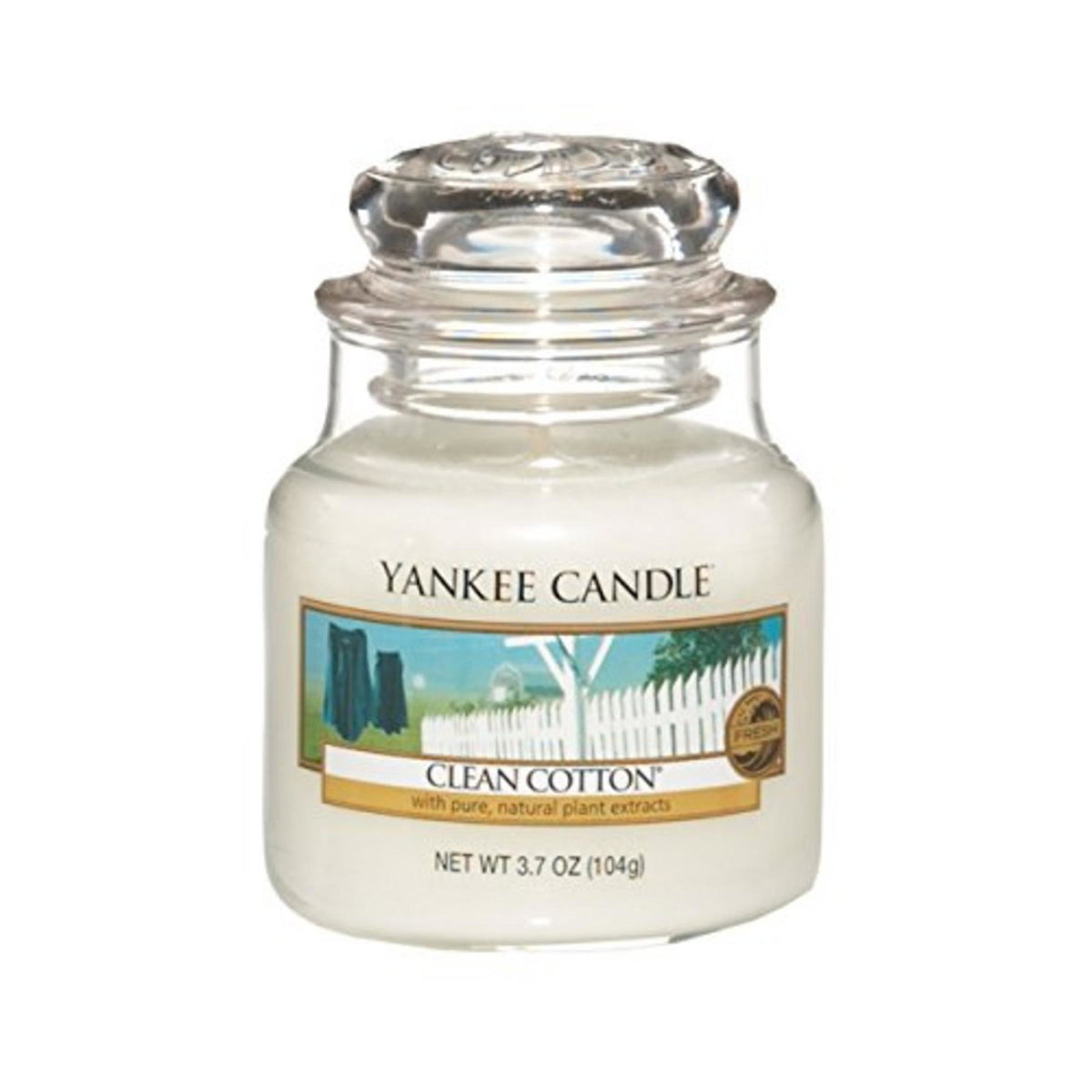 Yankee Candle, Clean Cotton, Ароматизирана свещ, 104 г