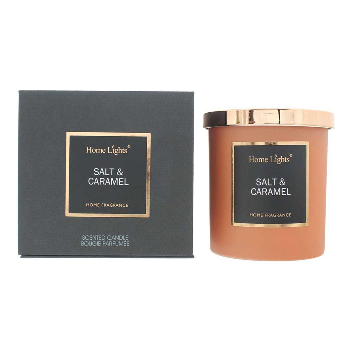 Home Lights, Salt & Caramel, Ароматизирана свещ, 215 г
