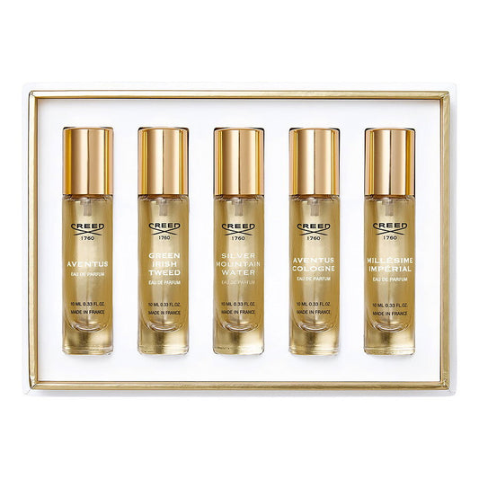 Set Creed: Aventus, Eau De Parfum, For Men, 10 ml + Green Irish Tweed, Eau De Parfum, For Men, 10 ml + Silver Mountain Water, Eau De Parfum, For Men, 10 ml + Aventus Cologne, Eau De Parfum, For Men, 10 ml + Millesime Imperial, Eau De Parfum, For Men, 1... Zinora.bg