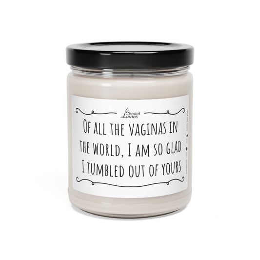 Of all the vaginas in the world, I'm glad I tumbled out of yours Scented Soy Candle Zinora.bg