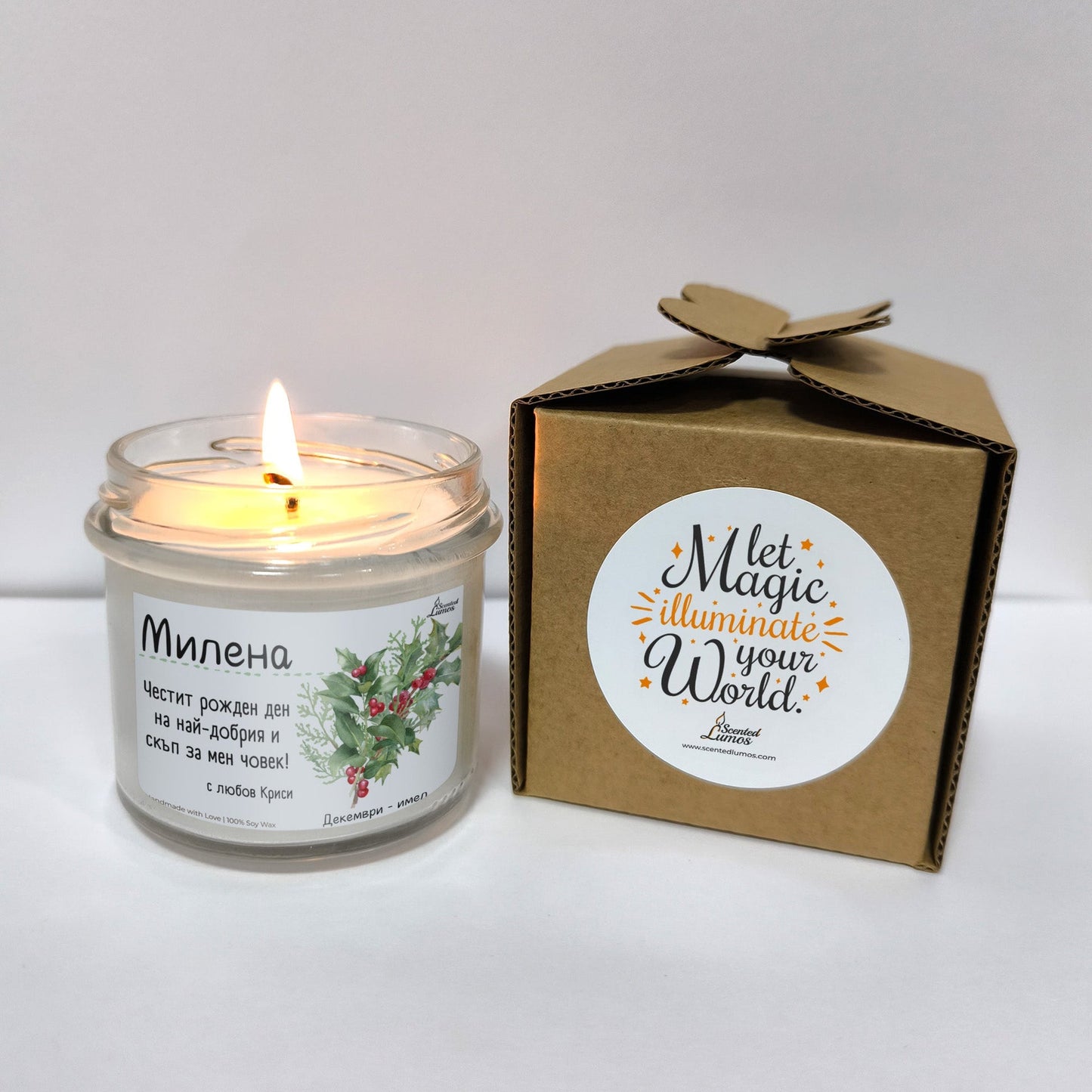 Рождено цвете Декември - имел Ароматна Соева Свещ