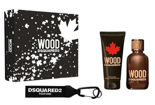 Dsquared2 Wood for Him Gift Set - EDT 100 ml + Shower Gel 100 ml +Ключодържател за мъже Zinora.bg