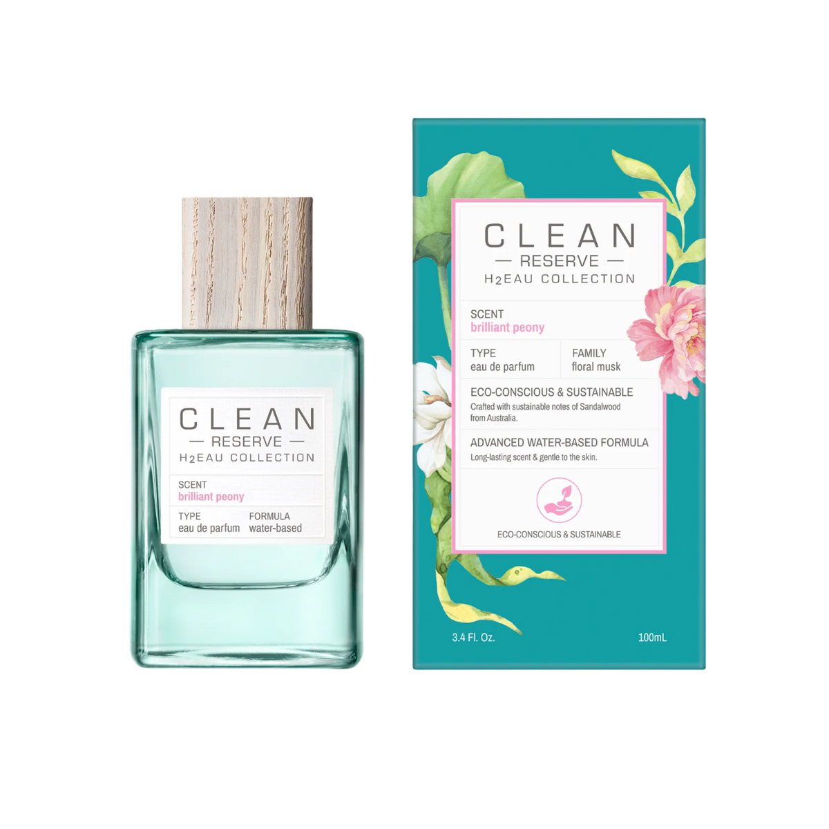 Clean, H2Eau Brilliant Peony, Парфюмна вода, Унисекс, 100 мл