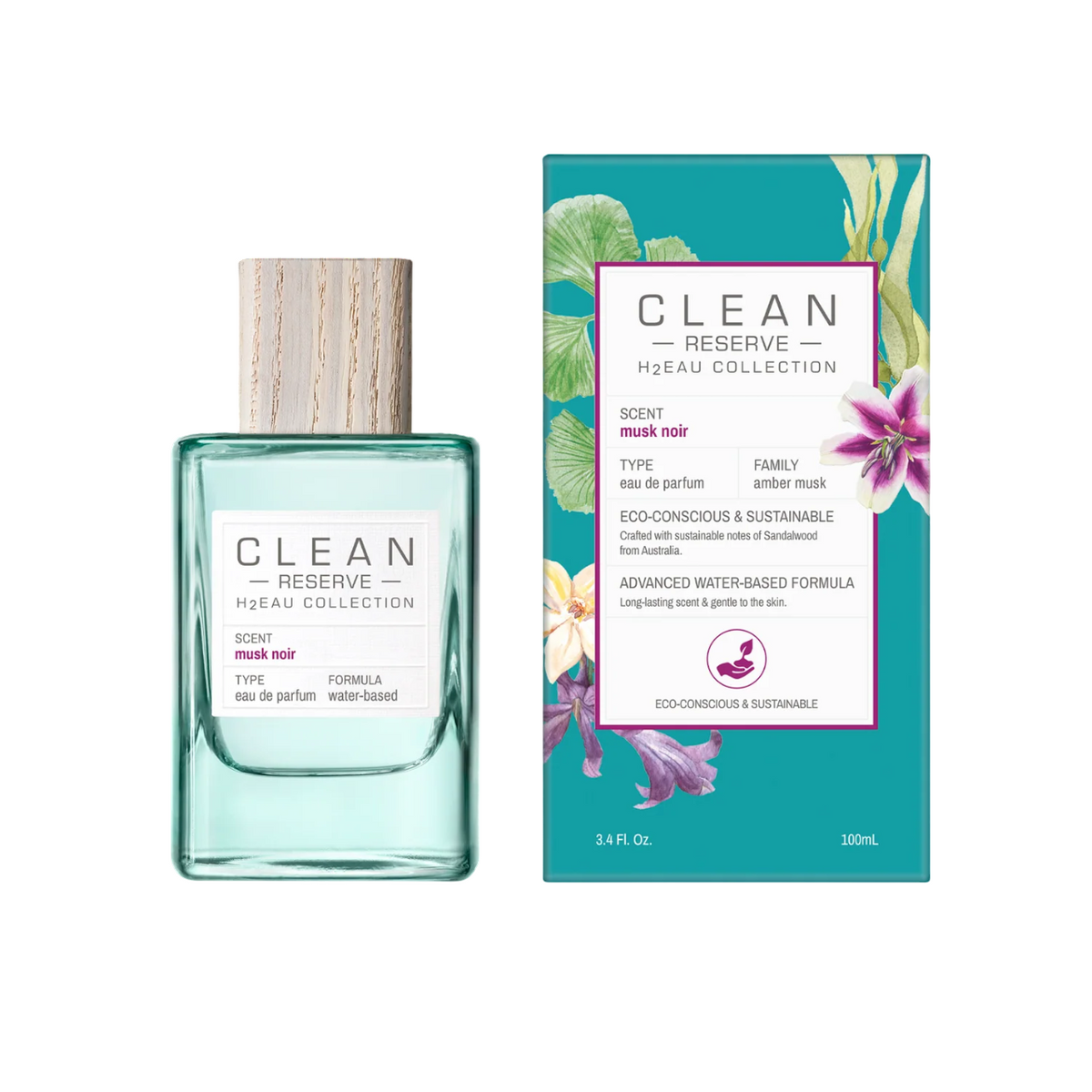 Clean, H2Eau Musk Noir, Парфюмна вода, Унисекс, 100 мл