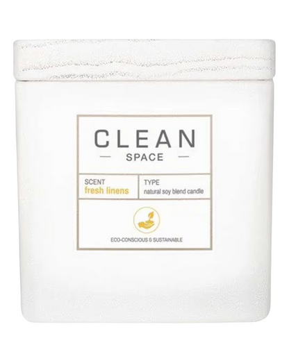 Clean, Space Fresh Linens, Ароматизирана свещ, 227 г