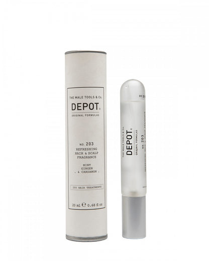 Depot, 200 Hair Treatments No. 203, Миризлива мъгла за коса, За мъже, Мента, Джинджифил & Кардамон, 20 мл