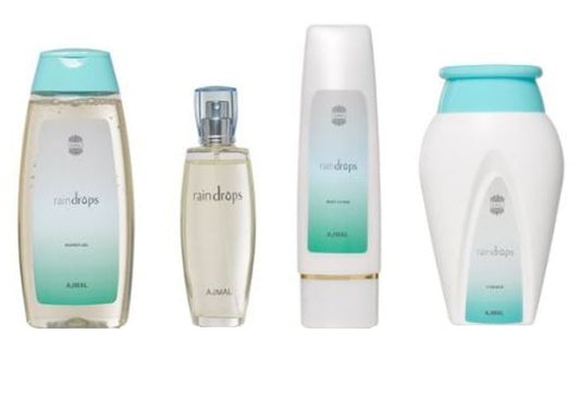 Ajmal Raindrops Gift Set - EDP 50 ml + Body Lotion 100 ml + Body Powder 100 gr + Shower Gel 200 ml за жени Zinora.bg