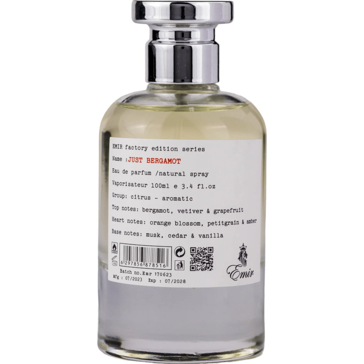 Emir, Just Bergamot Factory Edition, Парфюмна вода, Унисекс, 100 мл