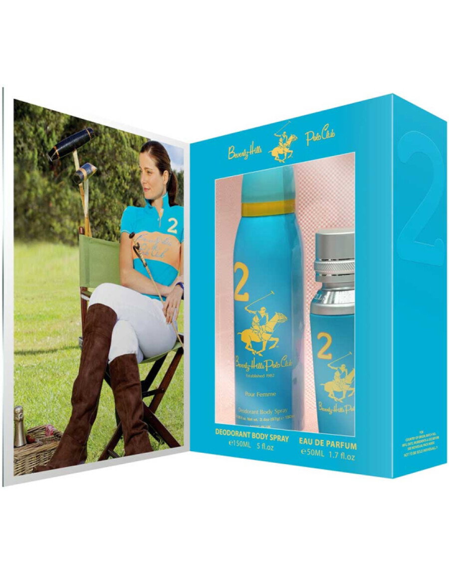 Gift Set Beverly Hills Polo Club: 1982 - Sport 2, Eau De Parfum, For Women, 50 ml + 1982 - Sport 2, Anti-Perspirant, Deodorant Spray, For Women, 150 ml