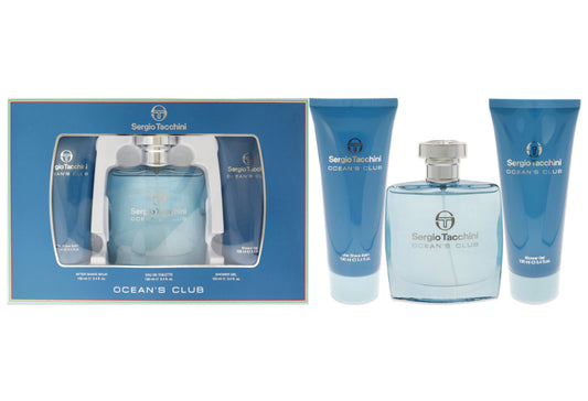 Sergio Tacchini Ocean's Club Gift Set - EDT 100 ml + Shower Gel 100 ml + Aftershave Balm 100 ml за мъже Zinora.bg