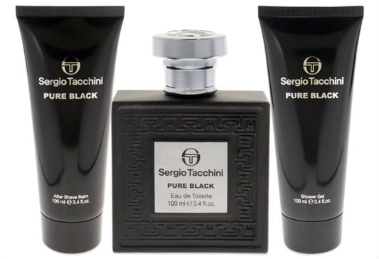 Sergio Tacchini Pure Black Gift Set - EDT 100 ml + Shower Gel 100 ml + Aftershave Balm 100 ml за мъже Zinora.bg