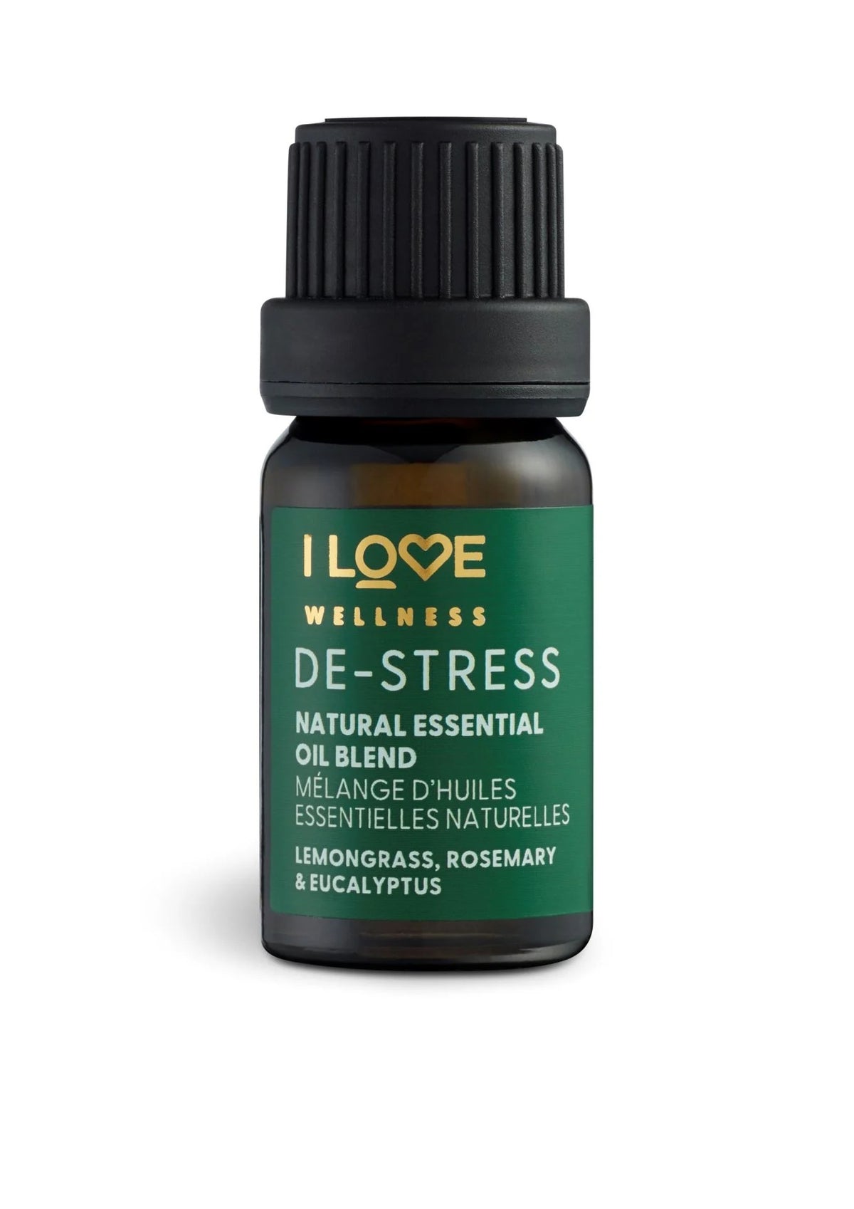 I Love, Wellness De-Stress, Лимонена трева, Розмарин, Евкалипт и Лавандин, Етерично масло, 10 мл
