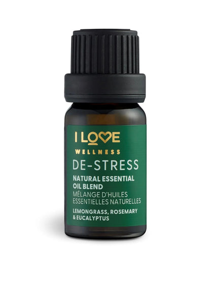 I Love, Wellness De-Stress, Лимонена трева, Розмарин, Евкалипт и Лавандин, Етерично масло, 10 мл
