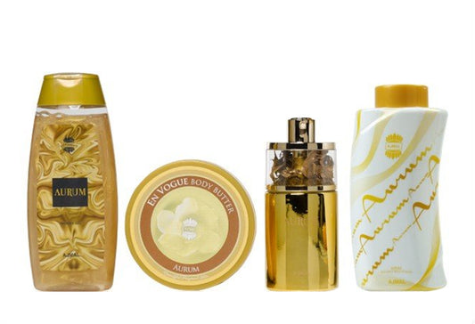 Ajmal Aurum Gift Set - EDP 75 ml + Perfumed Body Powder 100 gr + Body Butter 200 gr + Shower gel 200 ml за жени Zinora.bg