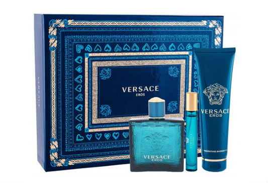Versace Eros Gift Set - EDT 100 ml + Shower Gel 150 ml+ EDT 10 ml за мъже Zinora.bg