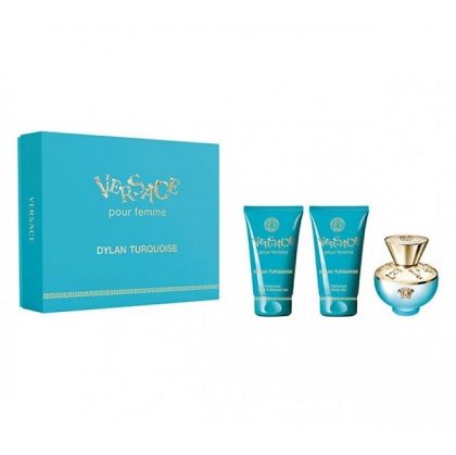  Versace Дамски Парфюм Dylan Turquoise W Set - EdT 50 ml + b/gel 50 ml + sh/gel 50 ml /2020 - Zinora.bg Zinora.bg