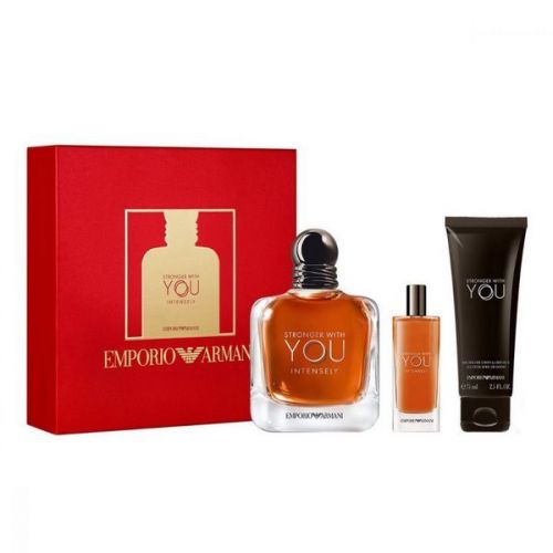  Armani  Stronger With You Intensely M Set - EdP 100 ml +sh/g 75 ml + EdP 15 ml - Zinora.bg