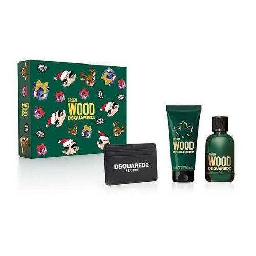  DsQuared  Green Wood M Set - EdT 100 ml + sh/gel 100 ml + card holder /2019 - Zinora.bg Zinora.bg