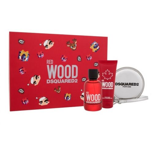  DsQuared  Red Wood W Set - EdT 100 ml + sh/gel 100 ml + purse /2019 - Zinora.bg