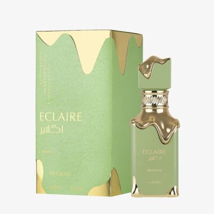 Lattafa Eclaire Pistache Унисекс парфюм 100 ml
Ароматът е дело на Далия Изем. Връхни нотки са шамфъстък и крем от шамфъстък; средни нотки са бита сметана, кокос и какао; базови нотки са мляко, ванилия и мускус. Zinora.bg
