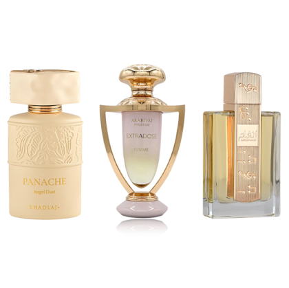 Best Summer Combo - Khadlaj Angel Dust, Arabiyat Prestige Extradose Femme,Lattafa Angham - комбо за жени 3х100ml Zinora.bg