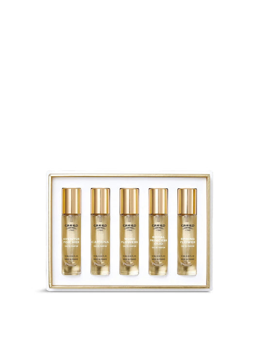 Set Creed: Wind Flowers, Eau De Parfum, For Women, 10 ml + Royal Princess Oud, Eau De Parfum, For Women, 10 ml + Carmina, Eau De Parfum, For Women, 10 ml + Aventus, Eau De Parfum, For Women, 10 ml + Spring Flower, Eau De Parfum, For Women, 10 ml Zinora.bg