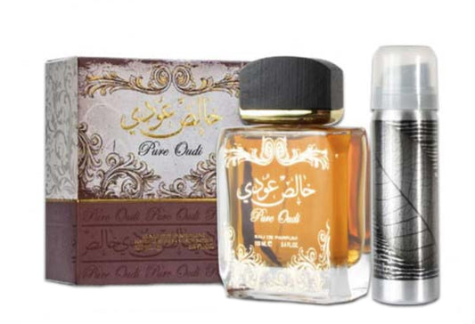 Lattafa Pure Oudi Gift Set - EDP 100 ml + Deodorant 50 ml унисекс Zinora.bg